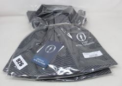 Two as new Filo de Scozia The Open polo shirts in black (M).