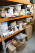 A large quantity of stationery and related items (Three shelves).