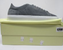 A pair of as new Axel Arigato Clean 90 suede sneakers in dark grey (UK 9.5).