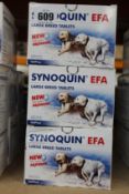 Eight as new Synoquin EFA Large Breed joint support tablets (120 x 2g, 01/23).