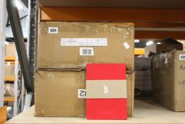 Eighty as new Beefeater London A5 notebooks (40 strawberry print design, 40 juniper print design).