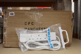 Forty as new Pro Elec PL09181 2m 4 Gang Extension Leads in white.