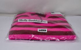 An as new Molly Goddard Claus striped wool gilet in neon pink/red (Size M - RRP £320).
