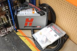 A pre-owned Hypertherm Powermax 45 hand plasma cutter (Viewing recommended, item is untested).