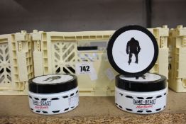 Eleven tubs of Tame The Beast Nutt Butter (237ml).