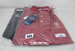 Two as new Filo de Scozia The Open polo shirts (S).