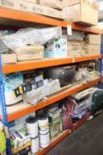 A large quantity of garden and related items (Three shelves).