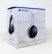 A boxed as new Sony PlayStation Pulse 3D Wireless Headset (Box sealed, some damage to box).