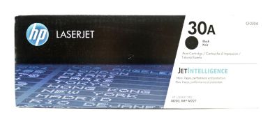 Eight boxed as new HP 30A Black Original LaserJet Toner Cartridges (Boxes sealed).