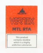 Five boxed as new Hellvape Vertex MTL RTA Atomisers in Gunmetal (Boxes sealed) (Over 18's only).
