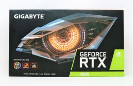 A boxed as new Gigabyte NVIDIA GeForce RTX 3060 Gaming 12GB OC Ampere GDDR6 Graphics Card (Box