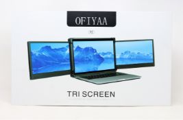 A boxed as new OFIYAA P2 Tri Screen Portable Laptop Display Extender (Box sealed).