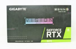 A boxed as new NVIDIA GIGABYTE GeForce RTX 3070 VISION OC 8G Graphics Card in White (GV-