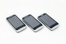 Three pre-owned Motorola TC55 Mobile Android Computer Barcode Scanners.