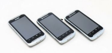 Three pre-owned Motorola TC55 Mobile Android Computer Barcode Scanners.