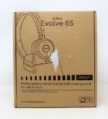 A boxed as new Jabra Evolve 65 Wireless Stereo On-Ear Headset (Box opened, some superficial damage