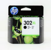 Five boxed as new HP 302XL High Capacity Black Ink Cartridge (P/N: F6U68AE) (Expiry date: Feb