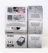 Six boxed as new Canon Pixma 545 Black Ink Cartridges (8287B001[AA] 8ml) (Two packs of three).