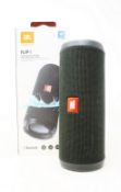 A pre-owned JBL Flip 4 portable Bluetooth Speaker in Black (boxed, no cables or accessories