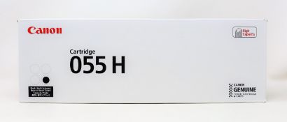 Four boxed as new Canon 055H High Capacity Black Toner Cartridges (M/N: 3020C004 AA) (Boxes