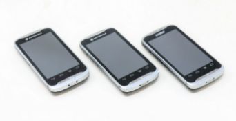 Three pre-owned Motorola TC55 Mobile Android Computer Barcode Scanners.