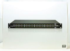 A boxed as new Ubiquiti 48 Port EdgeSwitch Gigabit PoE+ Switch (M/N: ES-48-500W) (Some damage to