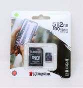 Six as new Kingston Canvas Select Plus 512GB 100MBs Class 10 MicroSD Cards (Individual packaging