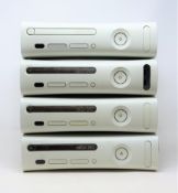 FOR PARTS OR REPAIRS - Four pre-owned Xbox 360 consoles in off-white (console units only - no