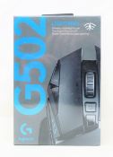 A boxed as new Logitech G502 Hero Lightspeed Wireless Gaming Mouse in Black (Box sealed).