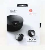 A boxed as new pair of SACKit ROCKit X In-Ear Headphones in Onyx (Box sealed).