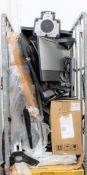 SOLD FOR PARTS: A quantity computer monitors and a television sold for parts to include Dell,