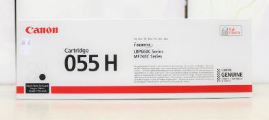 Four boxed as new Canon 055H High Capacity Black Toner Cartridges (M/N: 3020C004 AA) (Boxes