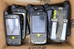 Ten pre-owned Motorola MC659B-PDOBAA00100 Hand Held Computer/Barcode Scanners (No batteries
