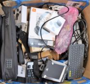 A box of assorted new and pre-owned small electrical items (All items sold as seen).