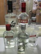 Two Smirnoff vodka (200ml, 700ml), Haku vodka (700ml), Zytnia vodka (500ml), Russian Empire vodka (