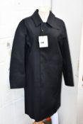 An as new Mackintosh Oxford coat in black (EU 38 - RRP £995).