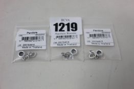 Ten as new Pandora Interlocking Hearts Dangle Charms.