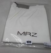 Two pairs of as new MRZ Bermuda shorts in off white (S, M).