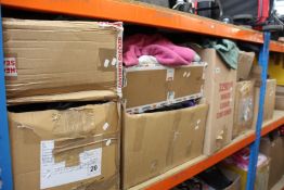 Eight boxes of assorted pre-owned clothing and related items.