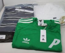 An as new Palace x Adidas graphic Tee (M), Palace Engineer T-shirt (M) and Palace Stella Artois