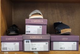 Four pairs of as new Carvella shoes; two Magpie (EU 37, 38), Buff (EU 38) and Sully (EU 41).