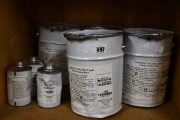 Four Xiameter 5kg RTV-4130-J liquid silicone rubber base tins and three 0.5kg Xiameter RTV-4130-J