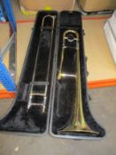A pre-owned Jupiter trombone in hard case.