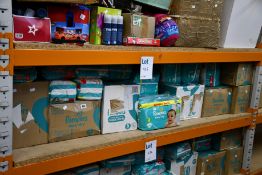 A large quantity of Pampers Baby Dry nappies in a variety of sizes (Approximately 30 items).