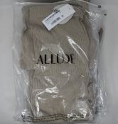 Five pairs of as new Allude cotton/silk trousers (2 x XS, 2 x S, 1 x M).