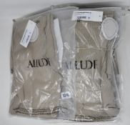 Five pairs of as new Allude cotton/silk trousers (2 x XS, 2 x S, 1 x M).