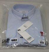An as new Alexandre Mattiussi Ami shirt in blue/white (T37 - RRP £170).
