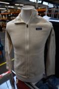 A women's as new Patagonia Better Sweater jacket in oyster white (M).