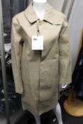 An as new Mackintosh Oxford coat in fawn (EU 36 - RRP £995).