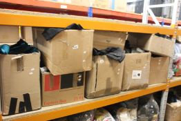Eight boxes of pre-owned clothing and related items.